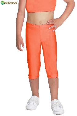 LEGGINS DANZA LYCRA TRE QUARTI ARANCIONE BABY